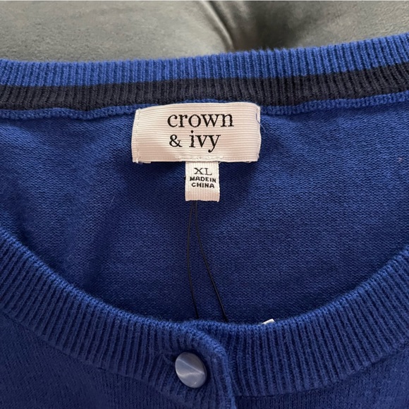 NWOT Crown & Ivy Blue Cardigan - XL - Picture 4 of 7